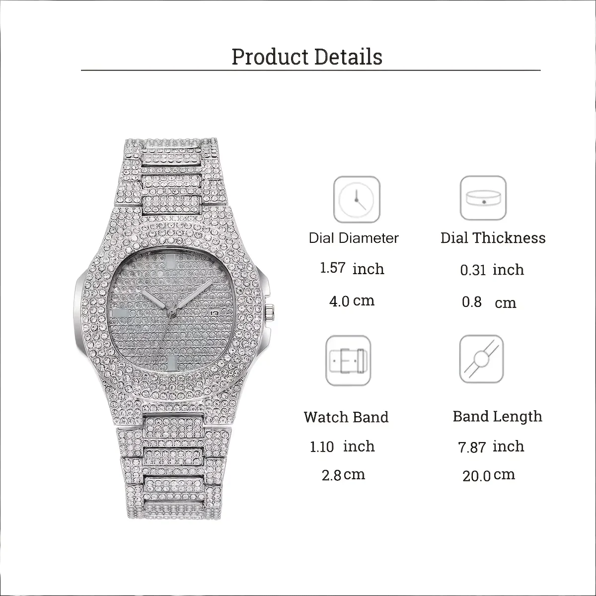 2 قطعة/المجموعة خمر حجر الراين الهاتفي كبير الصلب الفرقة ساعة كوارتز يتوهم النساء الساعات مجوهرات متطورة وأنيقة ساعة نسائية #4