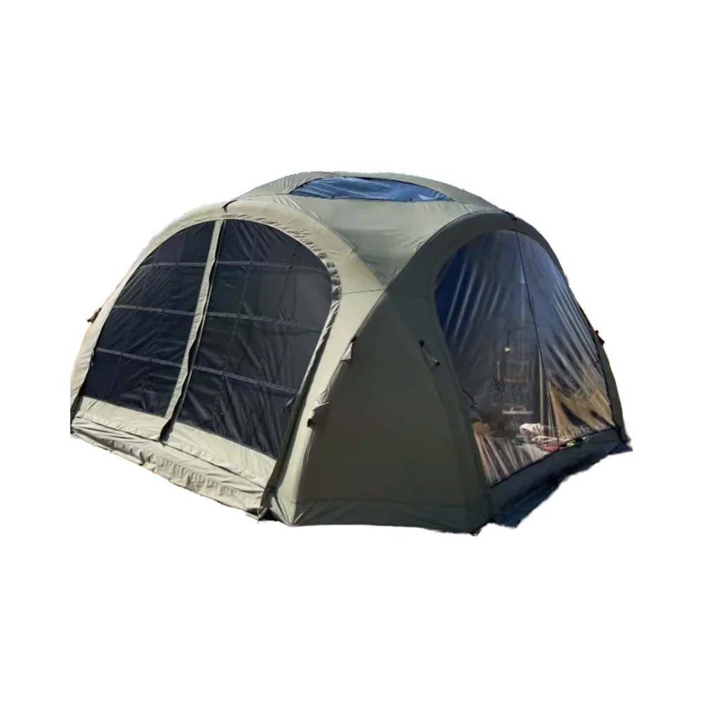 

Портативная роскошная семейная всесезонная однокомнатная надувная хлопковая палатка для кемпинга, водонепроницаемая, УФ-стойкая, прочная, быстрая установка