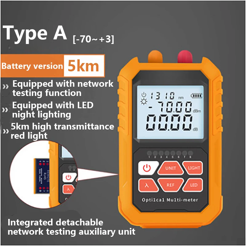 New Optical Power Meter Red Light Pen 4 in 1 High Precision Mini Red Optical Fiber Pen 5km Optical Fiber Ttester Lamp