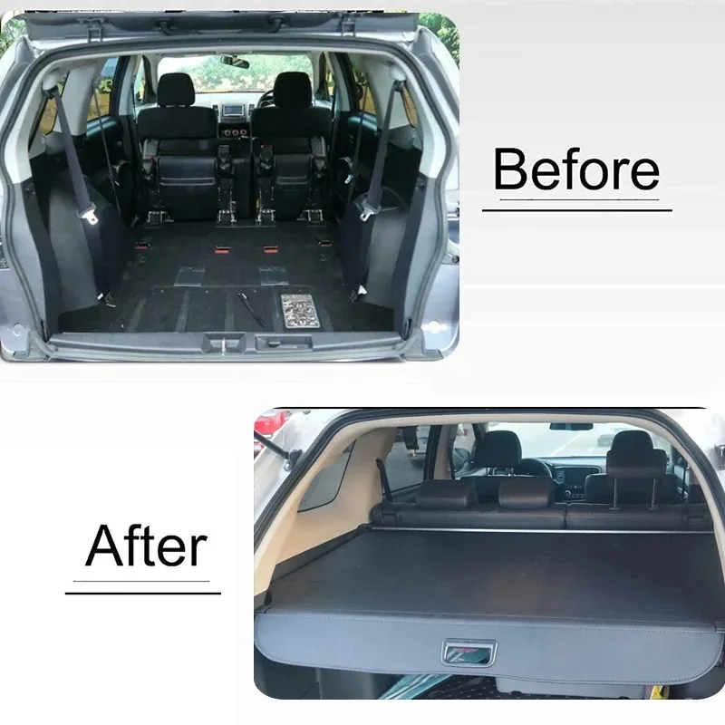 For Mitsubishi Outlander Rear Trunk Cover 2016-2021 Retractable Parcel Shelf Cargo Divider