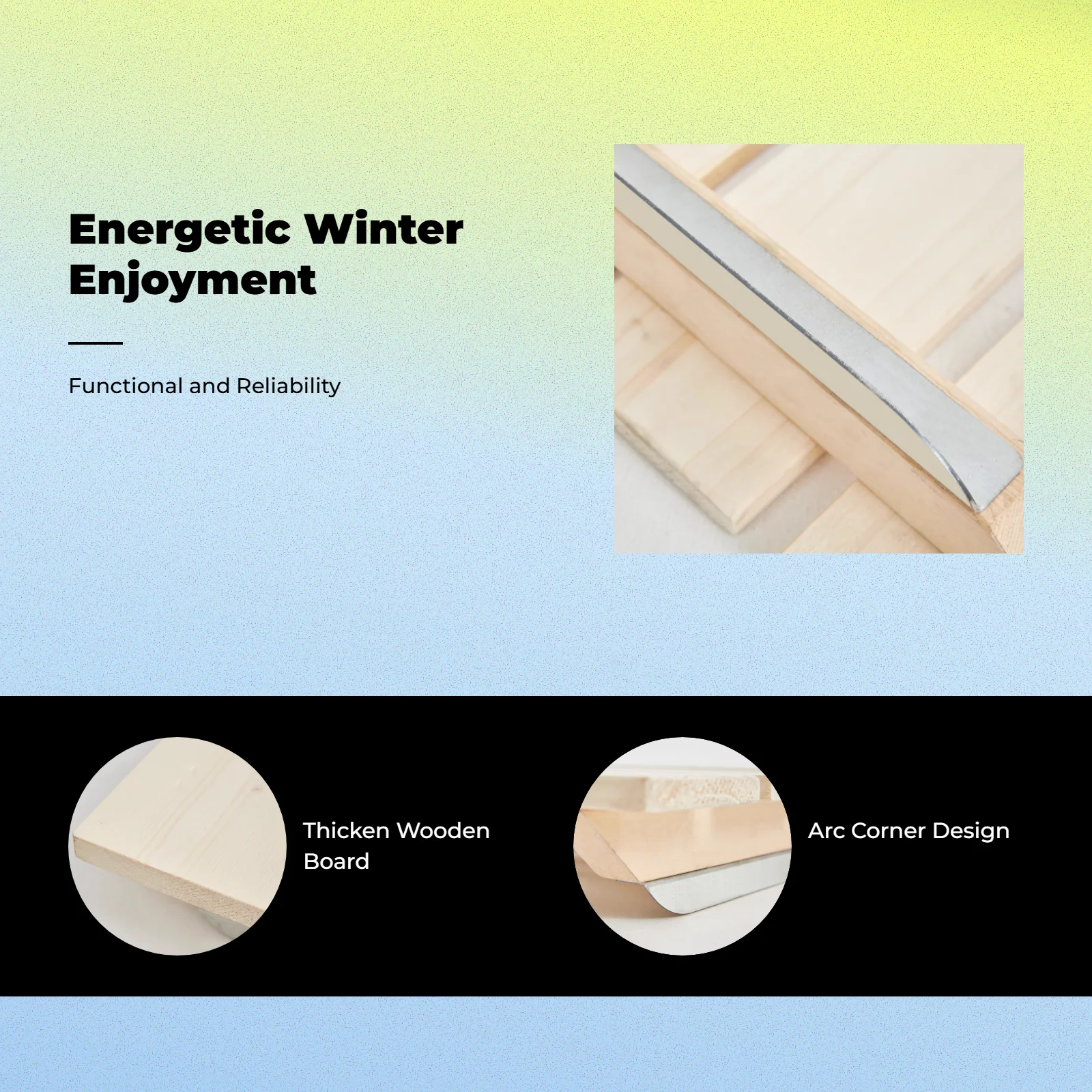 

Wooden Sled Multi-Purpose Ice Sled for Winter