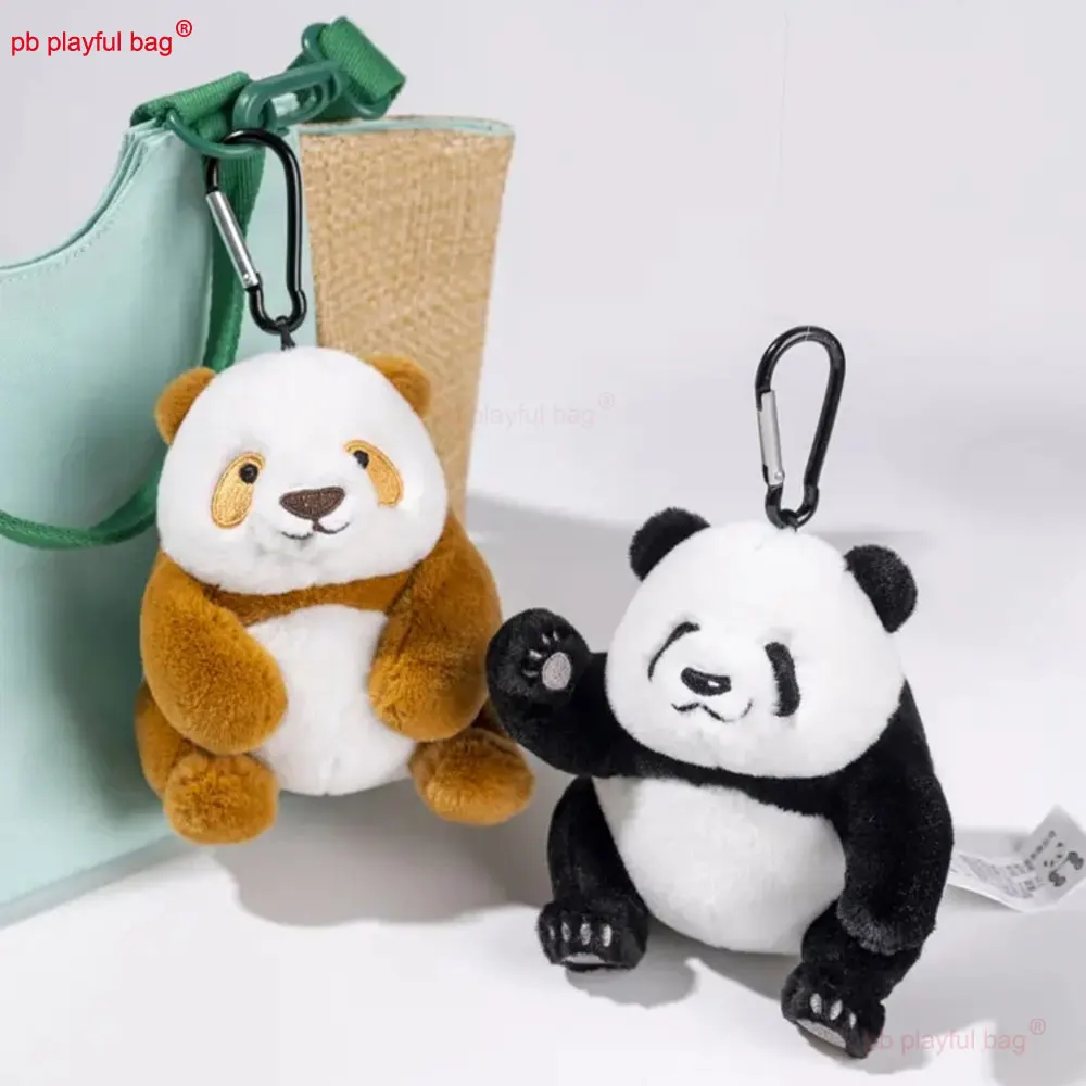 13cm mini bonito pequeno panda animal mochila pingente brinquedos de pelúcia chaveiro macio pelúcia boneca decorativa presente aniversário para o miúdo zg235