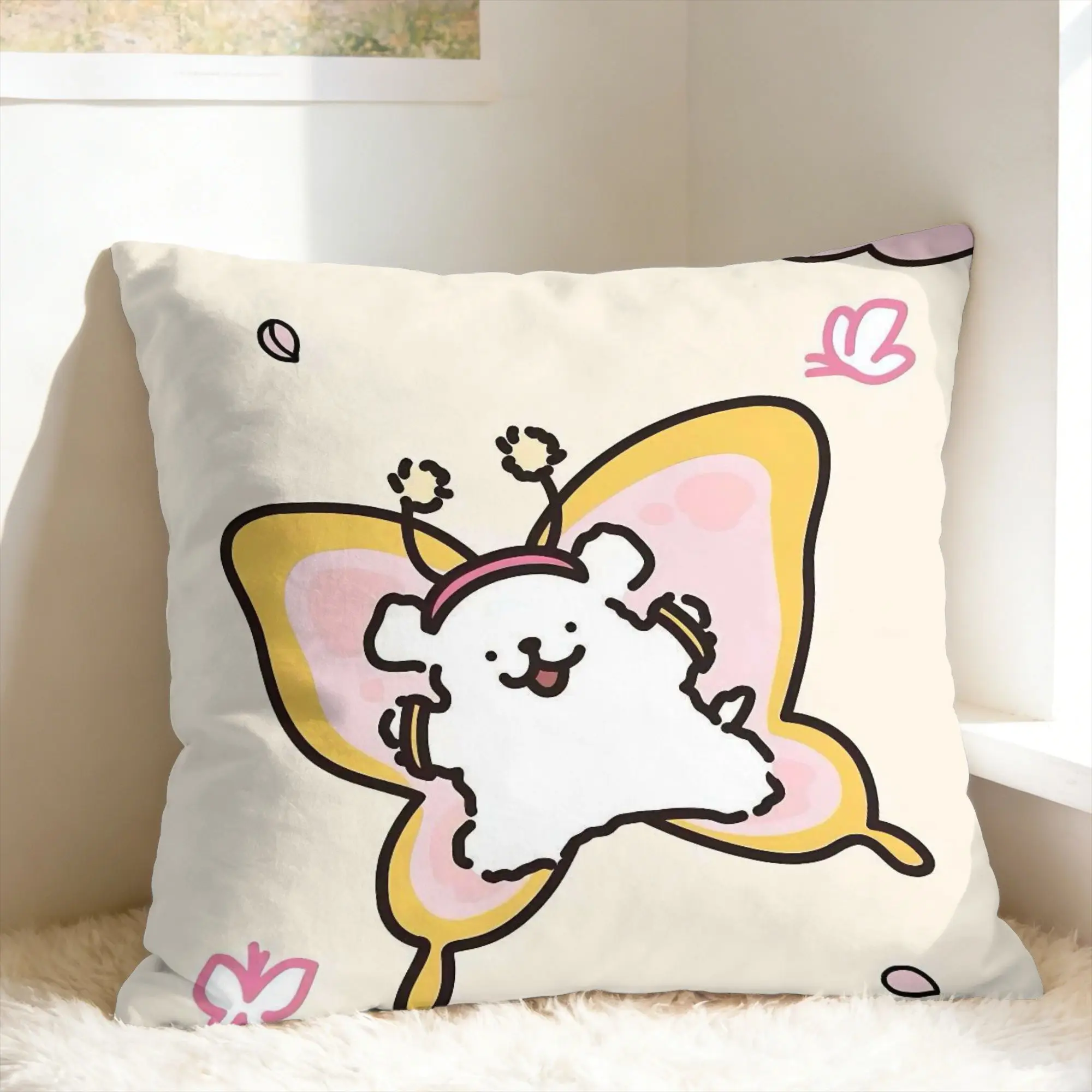 Cartoon Maltese Pillow Cover Line Dog Puppy Soft Cushion Cover Vintage Pillow Case For Wedding Party Home Decor