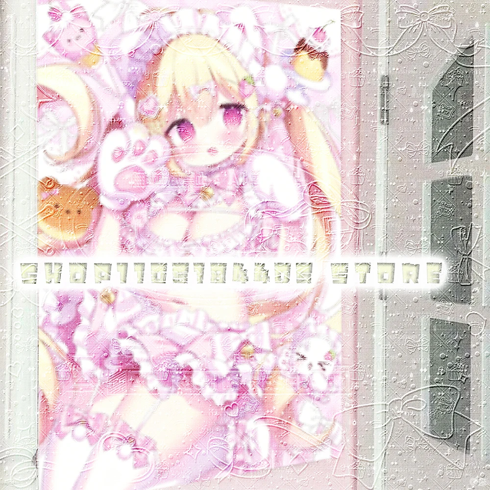 Blonde Cat Paw Dessert Maid Tapestry, Extra Long Wavy Blonde Twin Tail Anime Cat Girl With Lace Cat Ear Maid Headband, Pink Fril