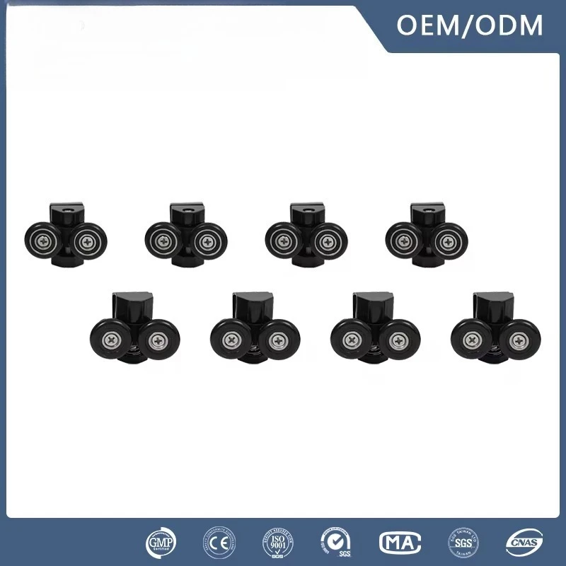 Zinc Alloy Shower Door Roller Set Single & Double Wheel for 4‑6mm Glass 19‑26mm Dia Chrome Plated Bathroom Hardware Accessory