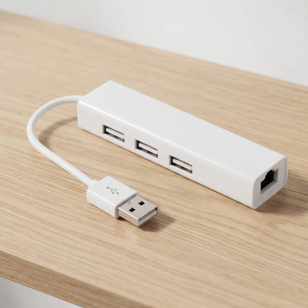 High-Speed USB Ethernet Adapter USB 2.0 Type C USB Hub 3 Ports 10/100 Ethernet USB Type C Ethernet Adapter for Laptop