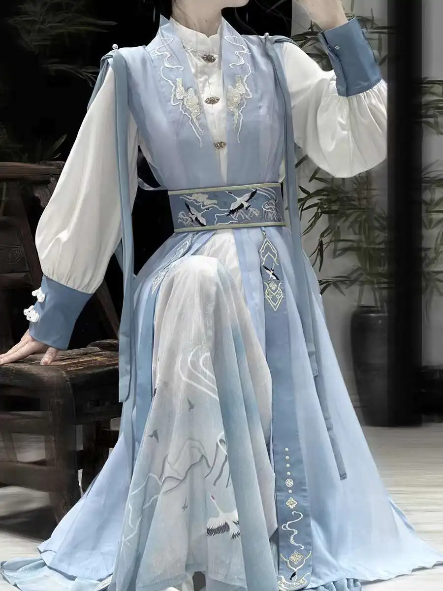 Chinese Style Han Elements Tops Waistcoat Cummerbund Skirt Suit Womens fashion New Carnival Halloween Cos Cosplay Hanfu Improve view 3