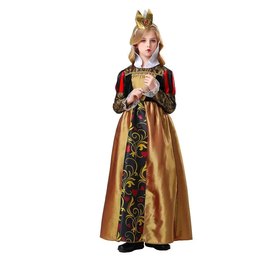 

loween Alice in Wonderland Cosplay Red Queen Par Performance Costume orm Parent Child Game Event Dr up Outfit