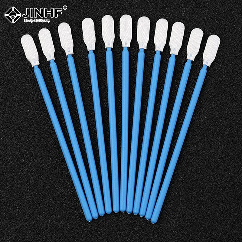 100pcs Industry Cotton Swab Nonwoven Anti-static Dust Off For Fiber Laser Focus Lens And Protective Computer Cleaning Tools
