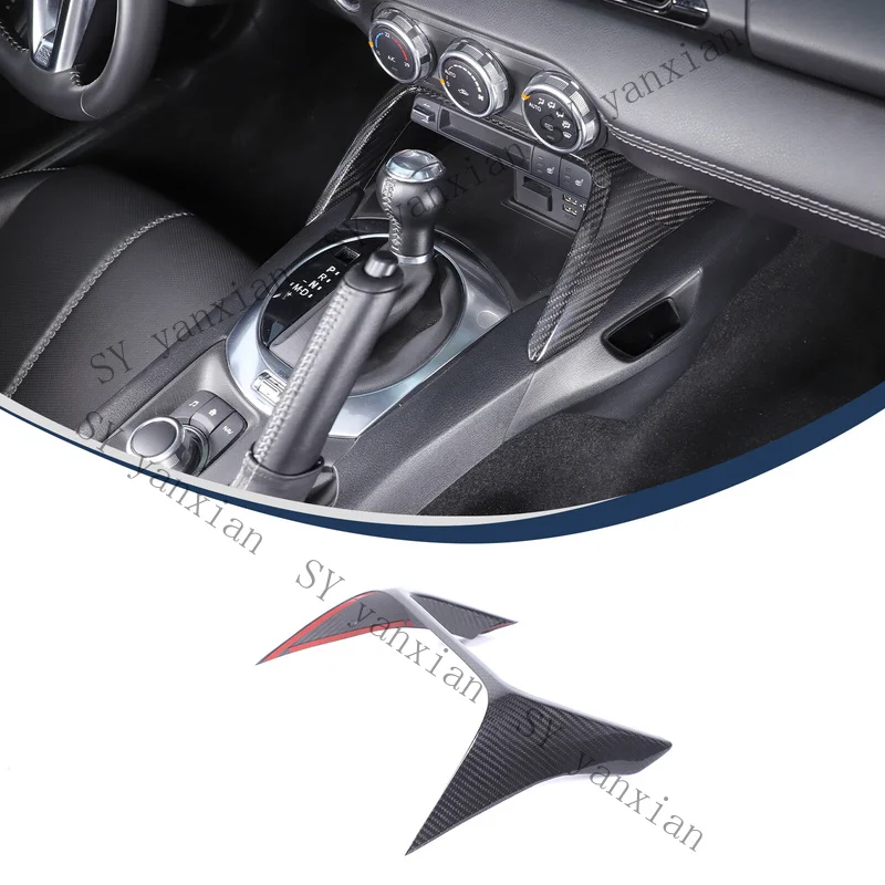 SY+ Carbon Fiber Center Console Frame Trim Shift Panel Cover For Mazda MX-5 2016+