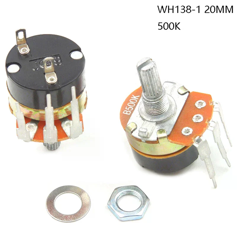 1pc WH138-1 Adjustable Resistance Speed Regulator with Switch Potentiometer B500K