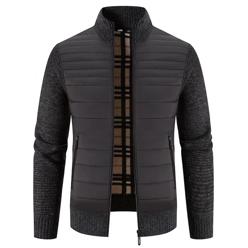 Men Knitted Sweater Cardigans Winter Warm New Half High Collar Zipper Cardigan Sweaters Coat Jacket Casual Fashion Men Clothing