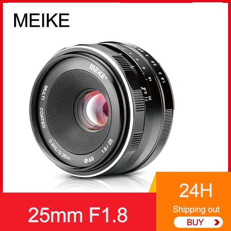 MEKE 25mm F1.8 Manual Prime Lens for Olympus Micro 4/3/Sony E/Canon EF-M/FujifilmX Mirrorless Cameras Large Aperture Wide Angle