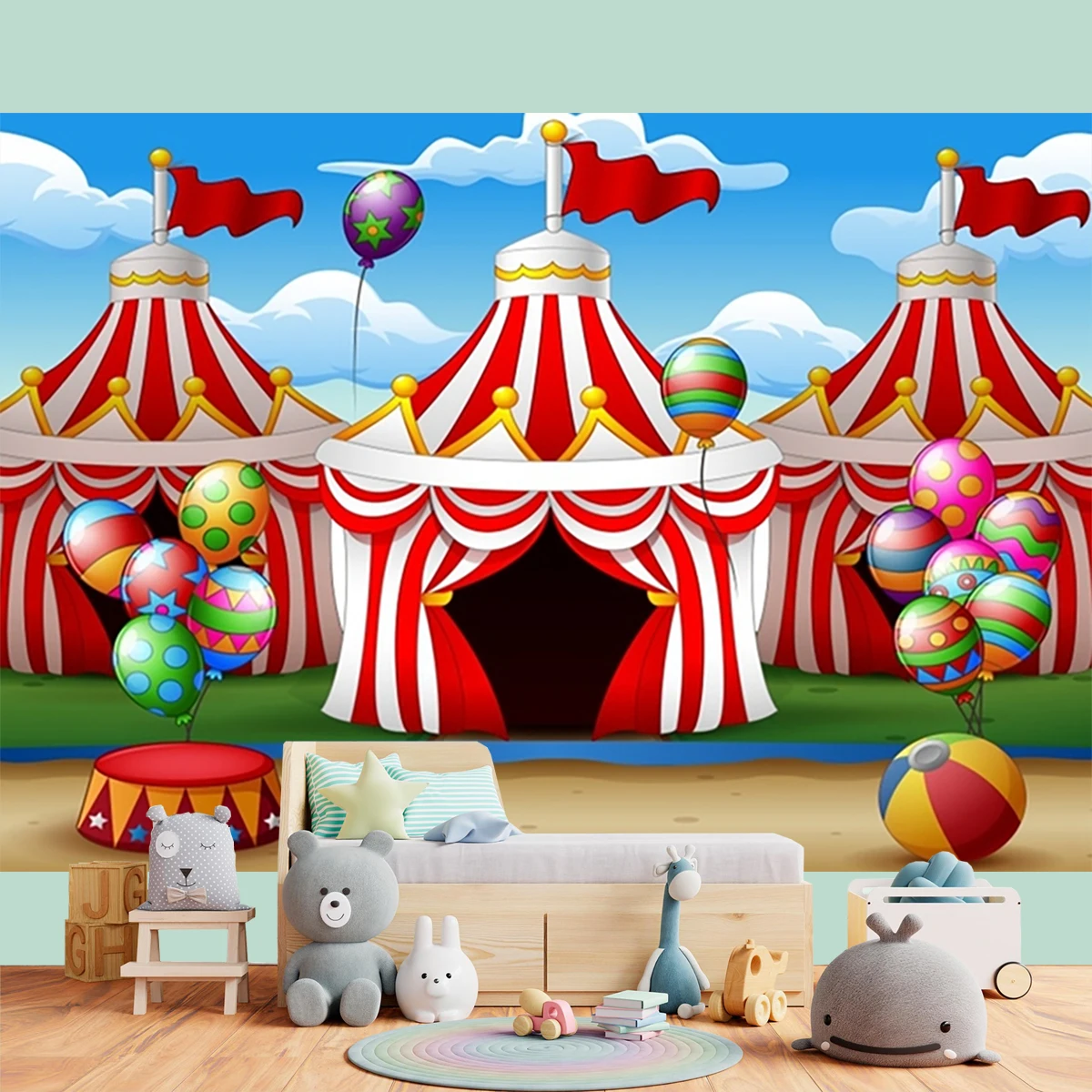 Circus Carnival Photo Backdrops Vinyl Playground Park Ferris Wheel Performance Game Pirate Boat Photography Background Birthday