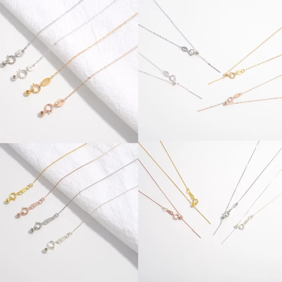 

Minimalist S925 Silver O-Link Chain Necklace | Adjustable Spring Ring Clasp for DIY Beading & Pendant Attachment