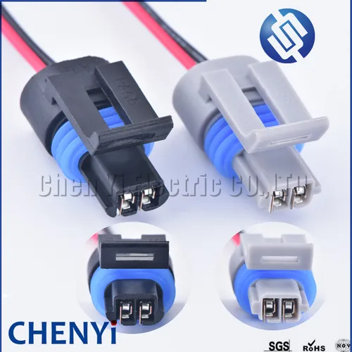 Conector de coche con Sensor ACT, colector de 2 pines/vías, temperatura del aire de admisión, IAT MAT, con cola de cerdo para GMC Delphi 12162197   con 20cm 20AWG