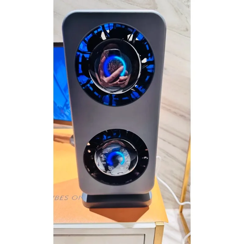 Portable USB Desk Fan Dual Cooling System Long Lasting Battery, Quiet Mini Air Cooler for Home Office Travel