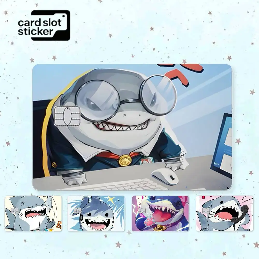 Cute Jeff The Land S-Shark  Credit Card HD Stickers Game Card Decal Small Chip Waterproof Sticker Gift