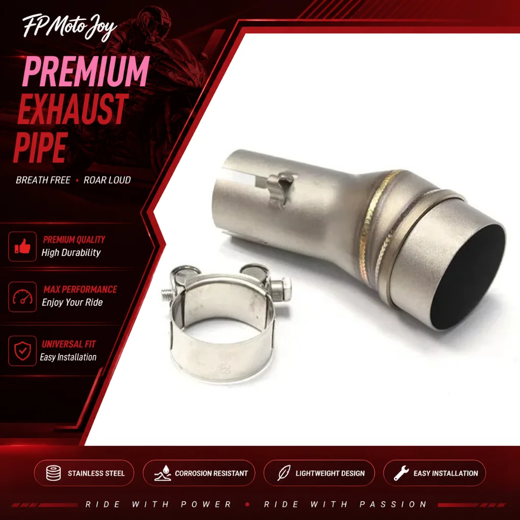 51mm to 38mm Motorcycle Exhaust Pipe Sliding Sleeve Muffler Adapter for Kawasaki Ninja 250 Ninja300 Z250 Z300 2012‑2016