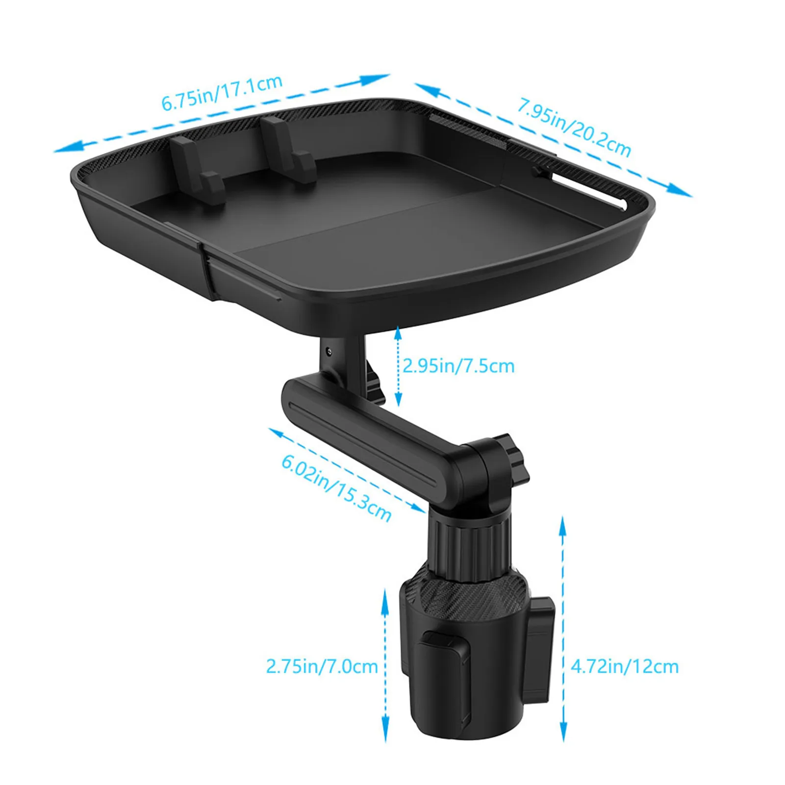 Cup Holder Tray Table Adjustable Car Snack Tray Multifunctional Stretchable Cup Holder Desk With Phone Holder Car Food Drink Tra
