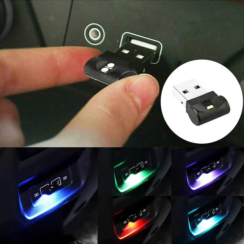 Mini Lampe Innen zubehör USB LED Auto Neon Atmosphäre Umgebungs glühbirne