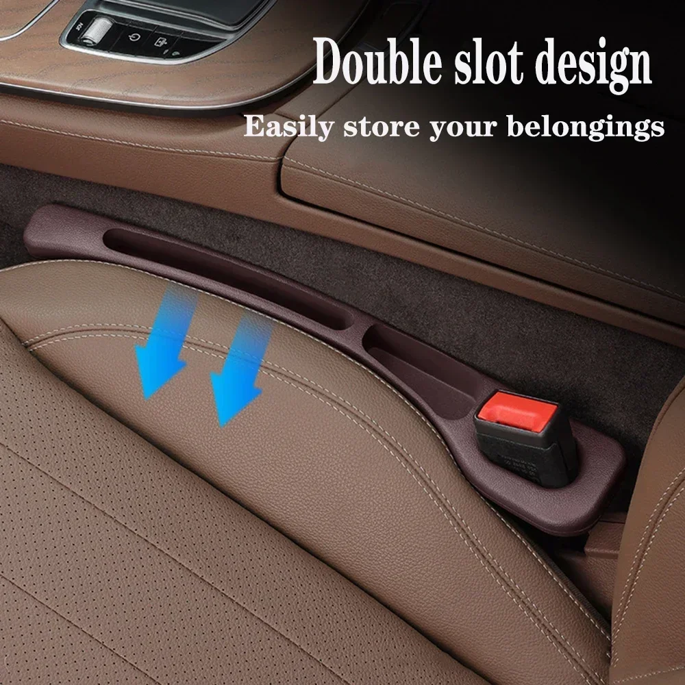 1 Pair Car Seat Gap Filler Organizer Pu Waterproof Car Seat Gap Plug Strip with 2 Grooves for MG HS EHS 2018 2019 2020 2021 2022