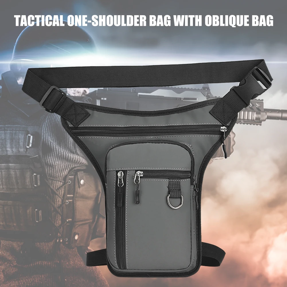 Men Riding Fanny Pack Multipocket Tactical Travel Purse Waterproof Motorbike Hip Leg Pack Outdoor Sports Ride Bag