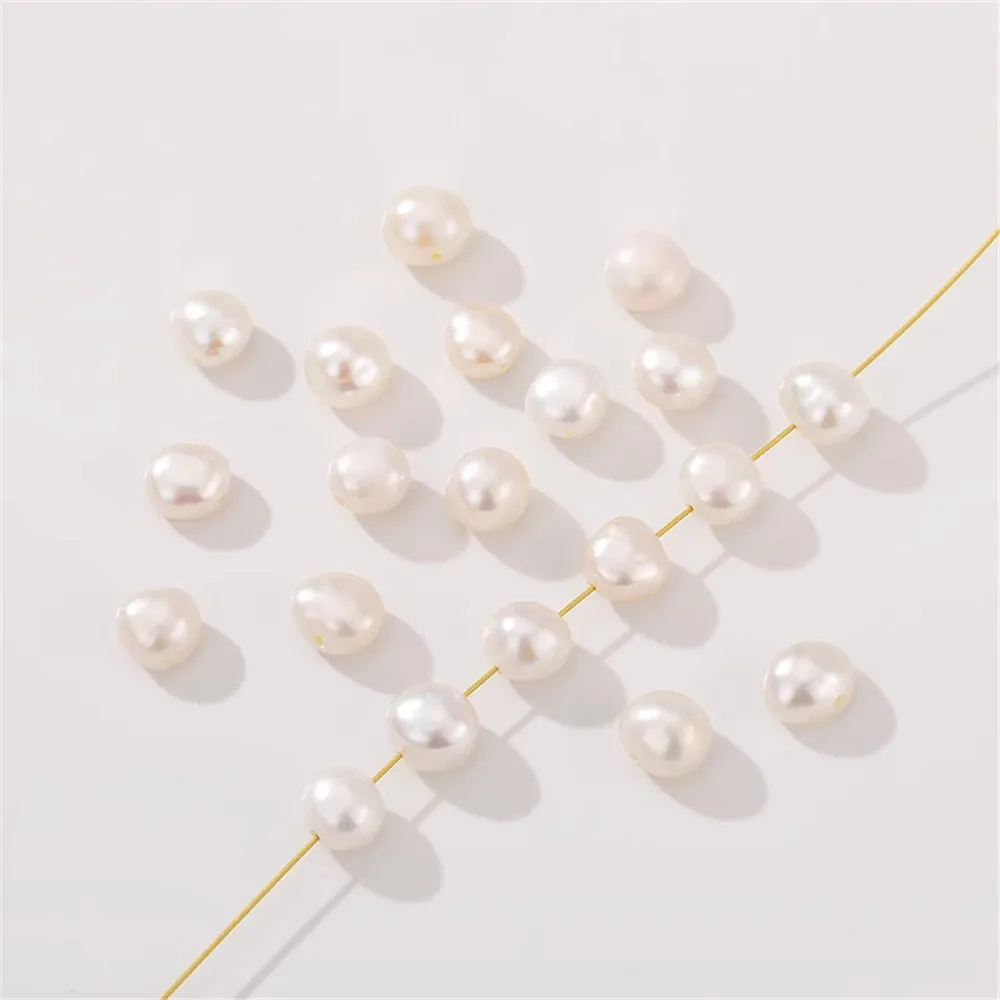 Natural Fresh Water Pearl Through-hole Mantou Beads Loose Beads Diy Handmade Bracelet Necklace Headwear Materials Accessories