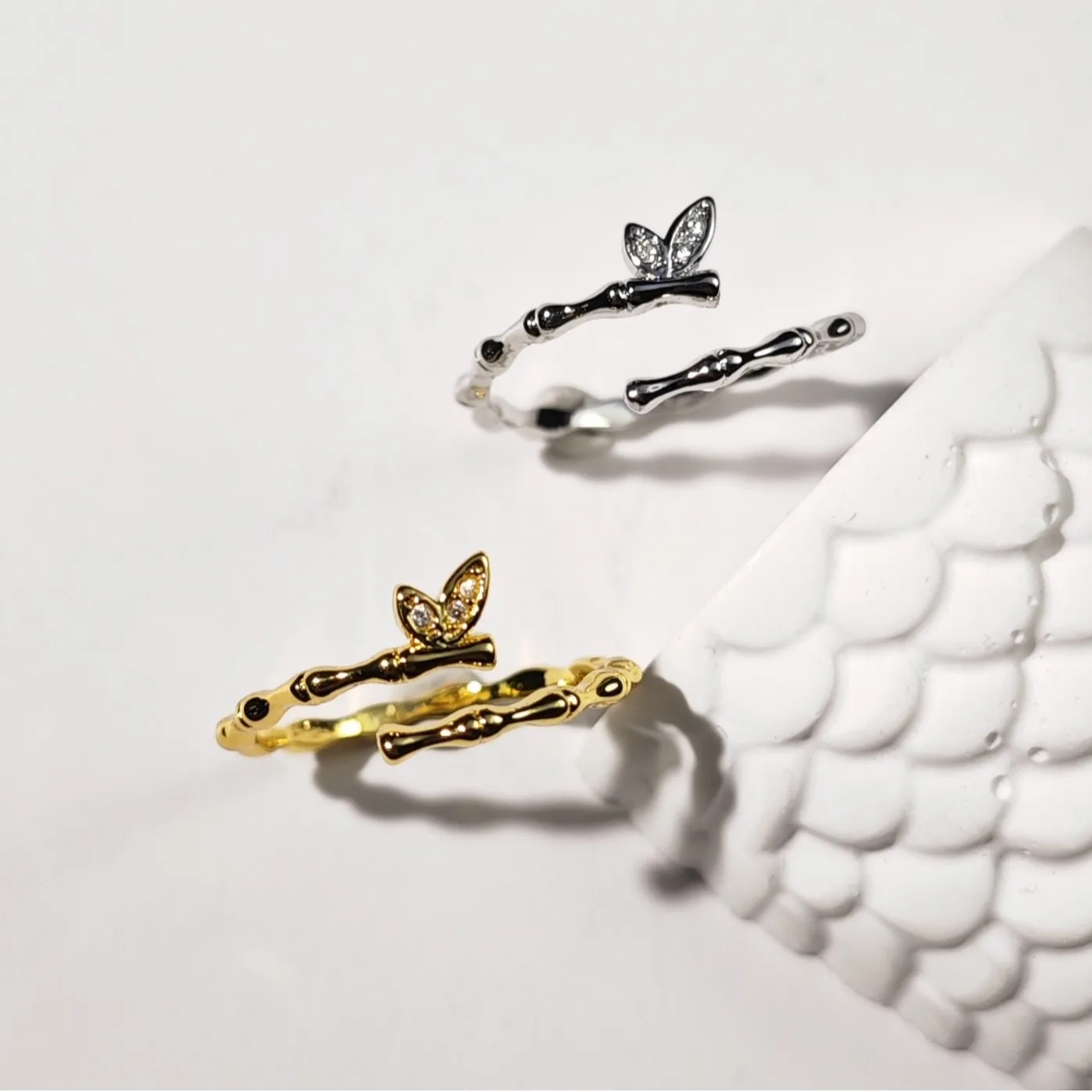 

Женское кольцо с бабочкой и бамбуковым узлом в национальном стиле, минималистское, уникальное, модный дизайн, кольцо с открытым ртом