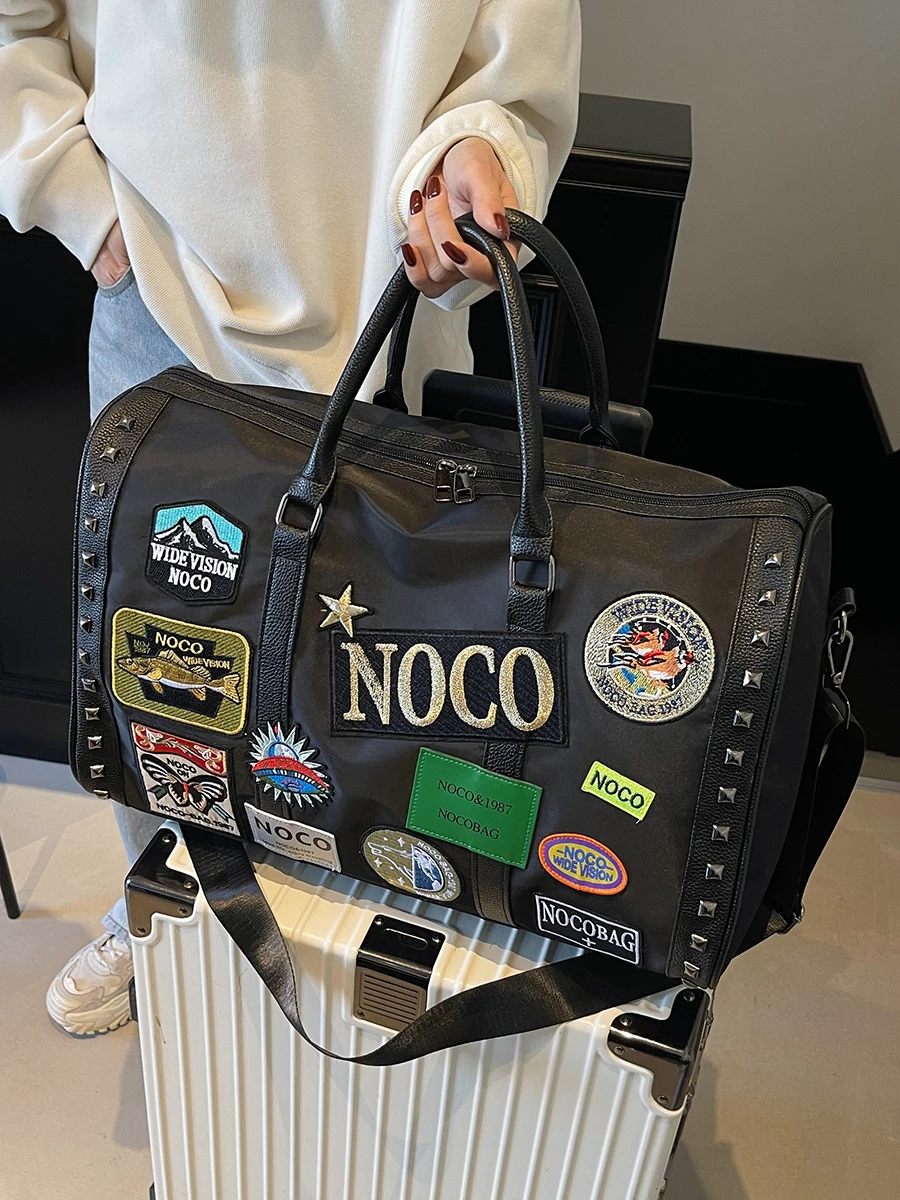 大容量オックスフォード布製フィットネスバッグ-刺繍入りトラベルバッグ-短期旅行バッグ-ユーススポーツバッグ-sunmanブランド-2025春コレクション