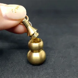 Brass Gourd Pendant Irregular Jar Keychain Hanging Necklace Jewelry Waterproof Pill Box Medicine Case Container Bottle Keychains