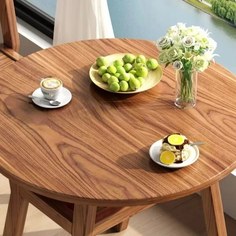 CZ-27  White Ash Wood Craft Two Chairs Tea Table Tea Table Solid Wood Small Combination Desk Three-piece Set