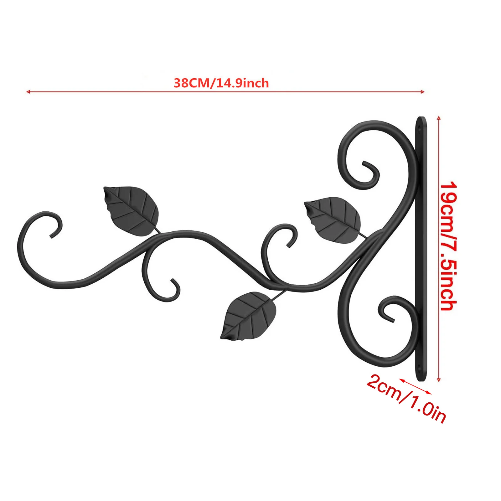 Móc Sắt Ngoài Trời Giá Treo 38X19X2Cm Trang Trí Nhà Bền Đen Treo Tường Hoa Đứng