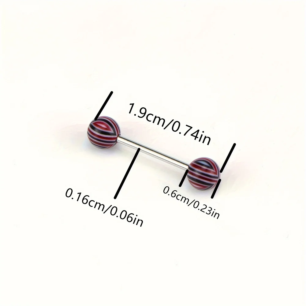 10pcs Mixed Acrylic Ball Tongue Stud Stainless Steel Tongue Nose Stud Barbell Tongue Stud Body Piercing for Women Men Jewelry