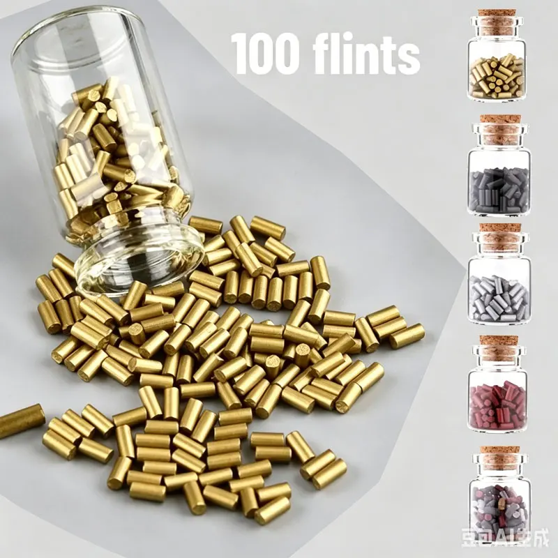2026 100pcs Universal Soft Flint Stones, Bulk Lighter Flint Refills for All Lighters - Replacement Flint Pellets