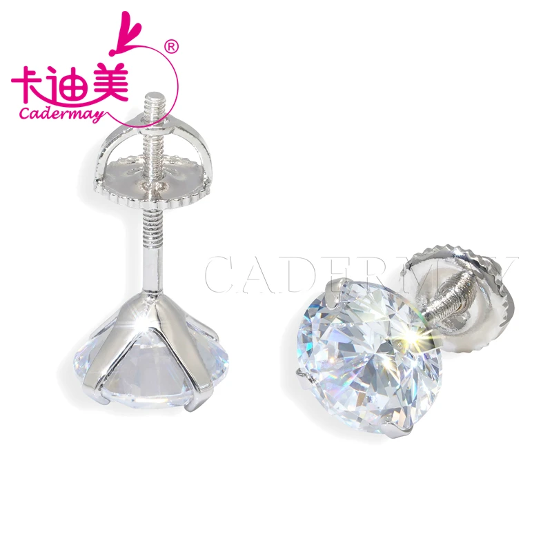 CADERMAY 6.5mm D VVS1 Moissanite Earring 925 Sterling Silver Stud Charms Earrings For Women Girls Custom Fashion  Jewelry