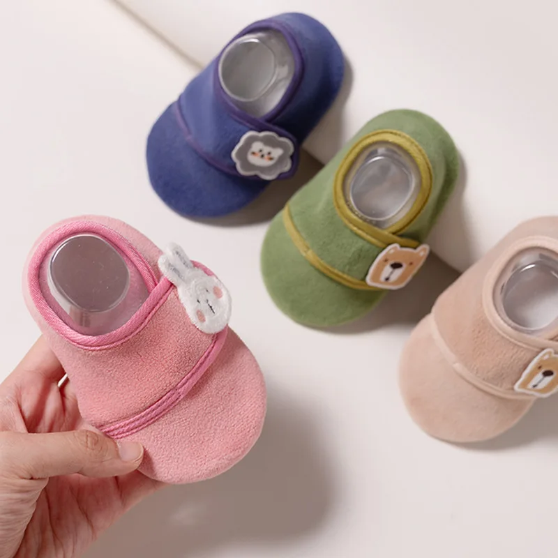 2026 Toddler Walking Shoes Warm Soft Baby Booties Infant Boys Girls Non-slip Floor Socks Baby Velcro Shoes Winter 0-3T view 2