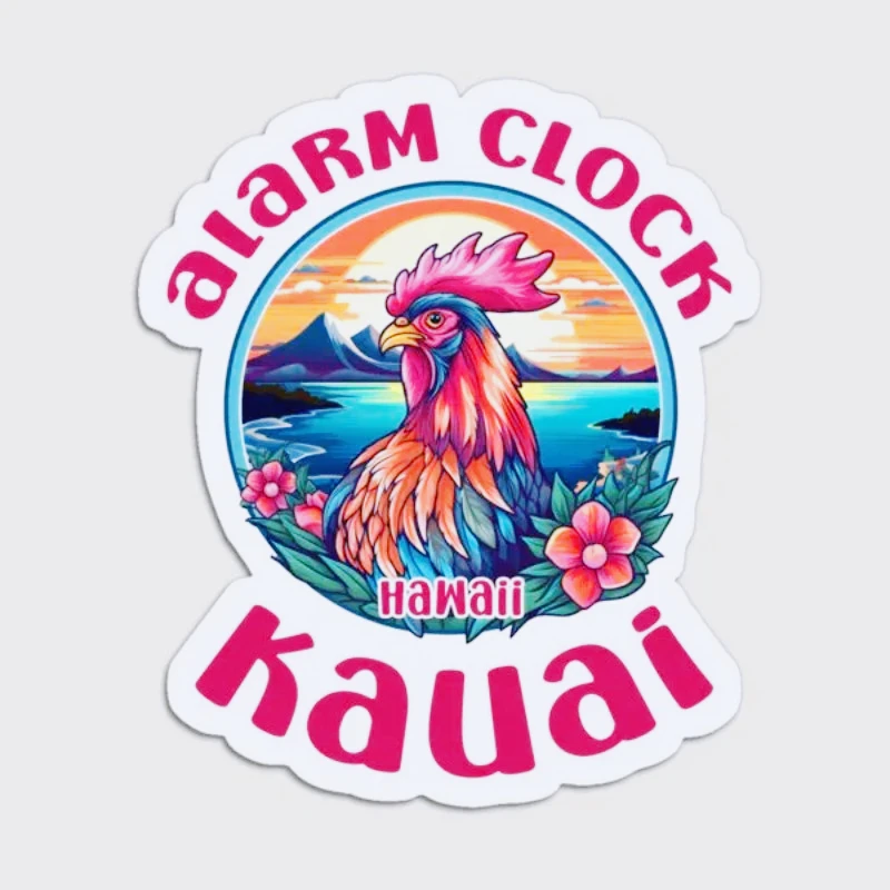 

Kauai Hawaii Alarm Clock Chicken Rooster Magnet Toy Holder Decor Colorful Home for Fridge Organizer Magnetic Funny Kids15CM PVC