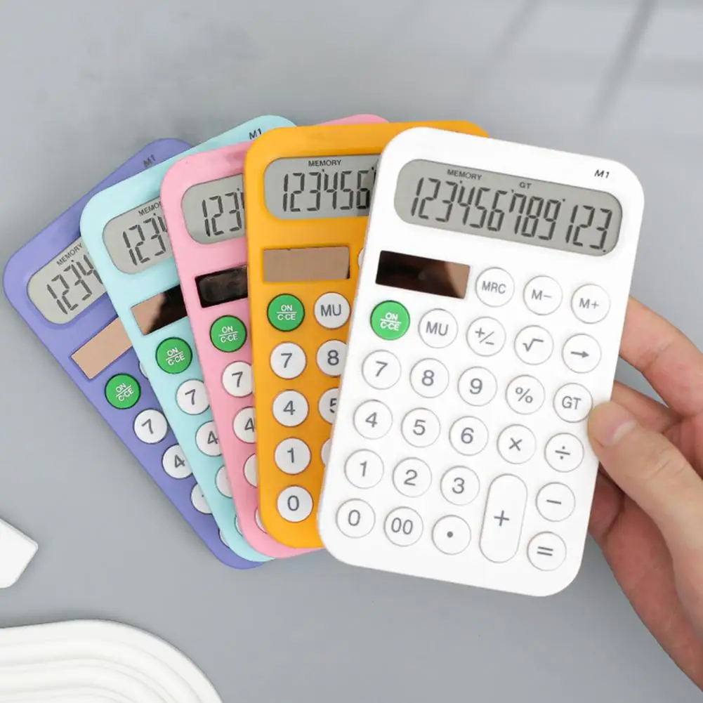 

Student Calculator Solar Powered Battery Operated Standard Calculator 12 Digit LCD Display Finance Calculator Office Supplies