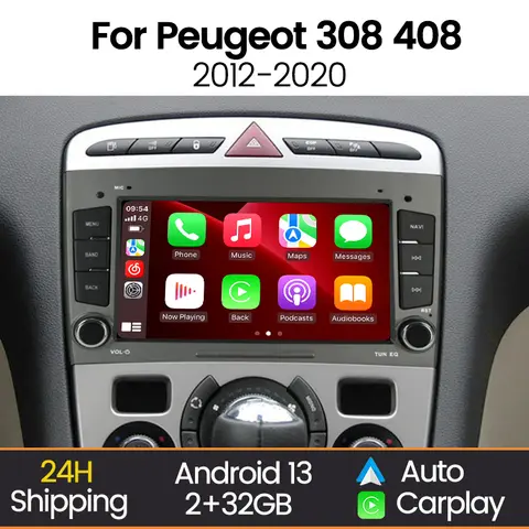 MEKEDE Wireless CarPlay Android Auto Car Radio For Peugeot 308 408 2017-2015 Car Intelligent System Head Unit Multimedia Player
