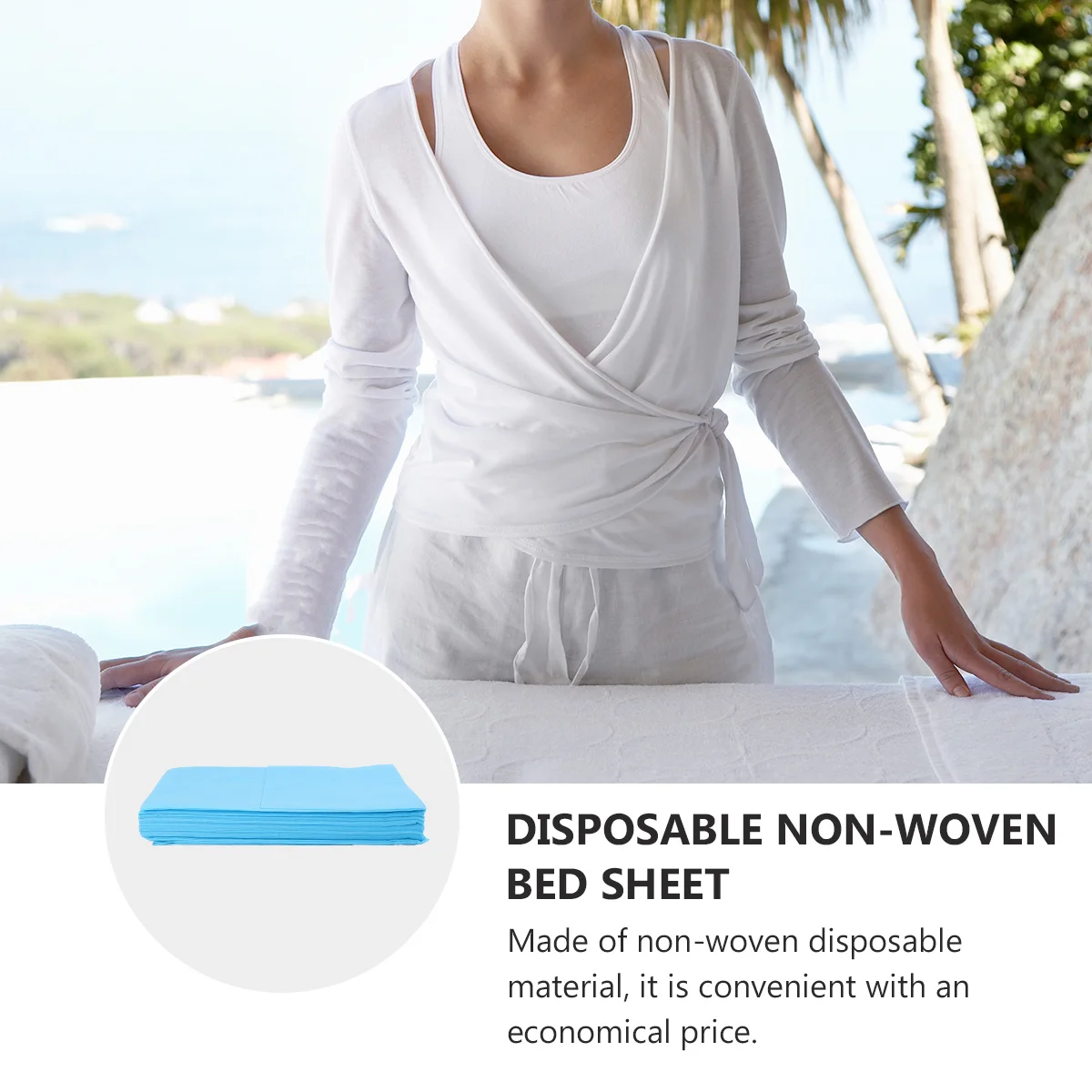 

10pcs Disposable Salon Bed Sheets Spa Massage Non-Woven Breathable Single Use Bed Covers For Home Travel (Random Color)