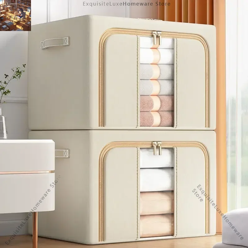 

24L-100L Folding Storage Box High Capacity Wardrobe Foldable Fabric Waterproof Storage Box Car Household Storage Clothing Box