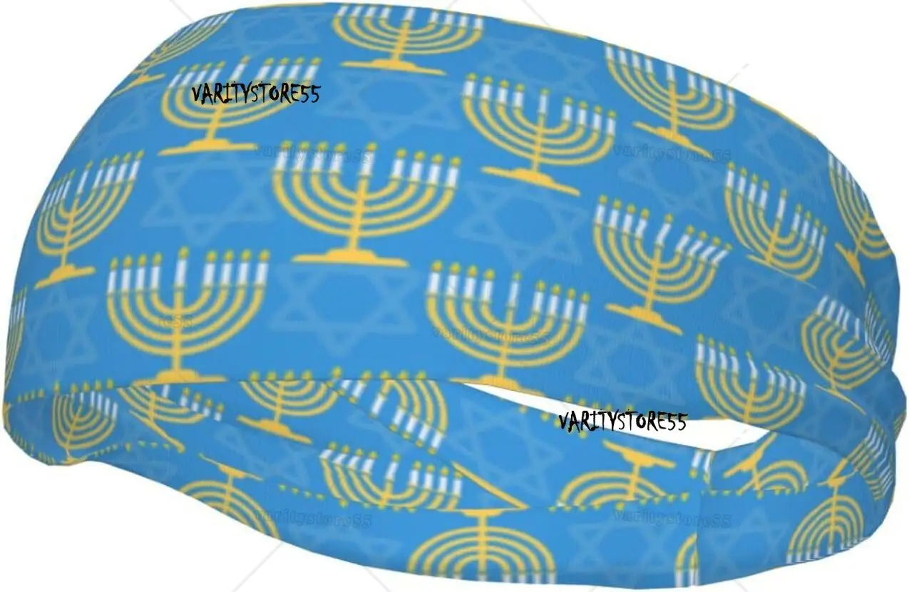 

Sweatbands for Hanukkah for Women Men Headbands Chanukah Stretchy Sweatband Head Bands Headband