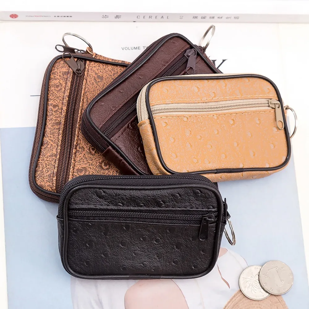 Practical Mini Retro Fashion PU Leather Card Bag PU Rectangular Shape Small Coin Purse Card Bag