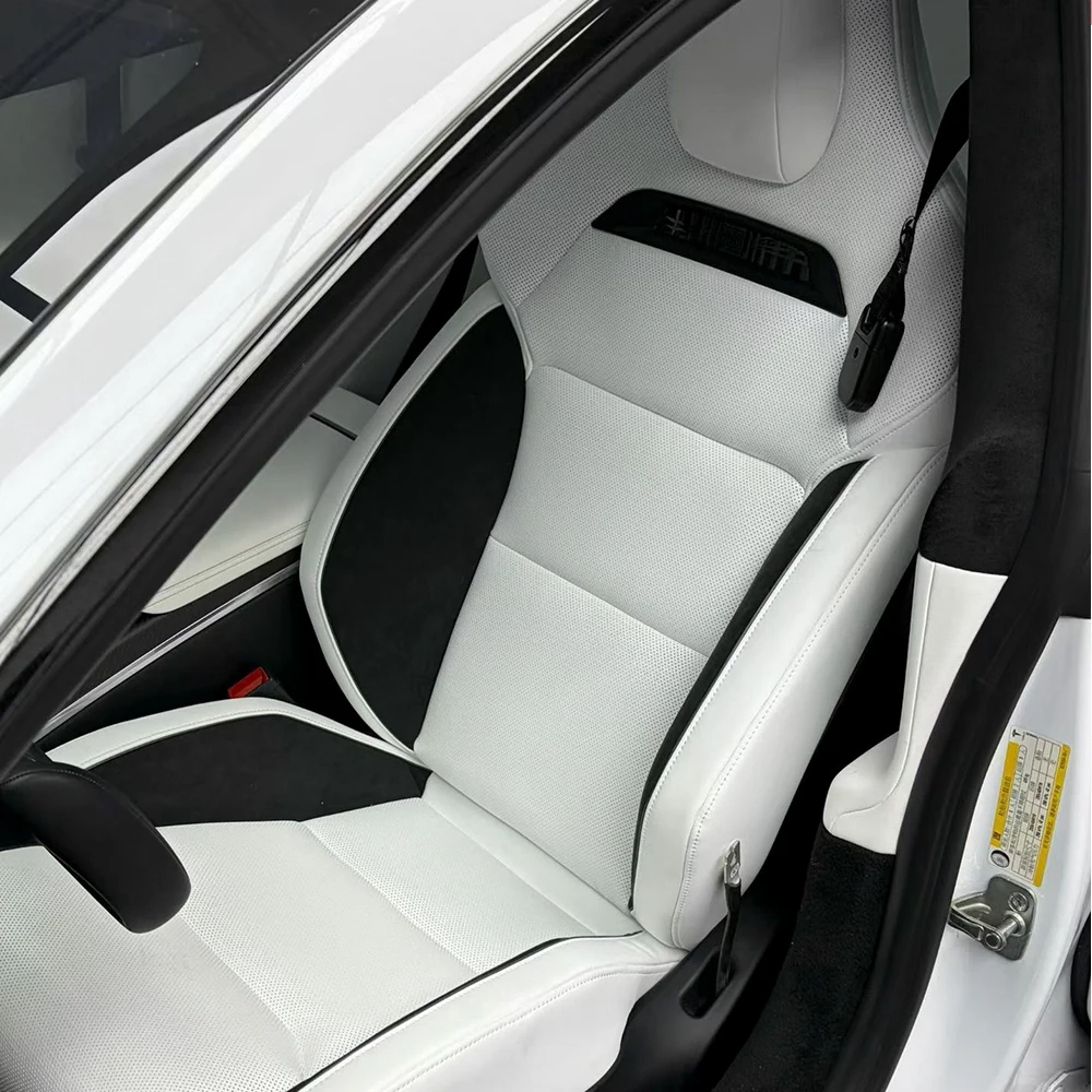Ventilated Sports Seat Cushion for Model 3 Y 2021-2026 Cooling Leather Custom Synthetic Suede Car Upgrade