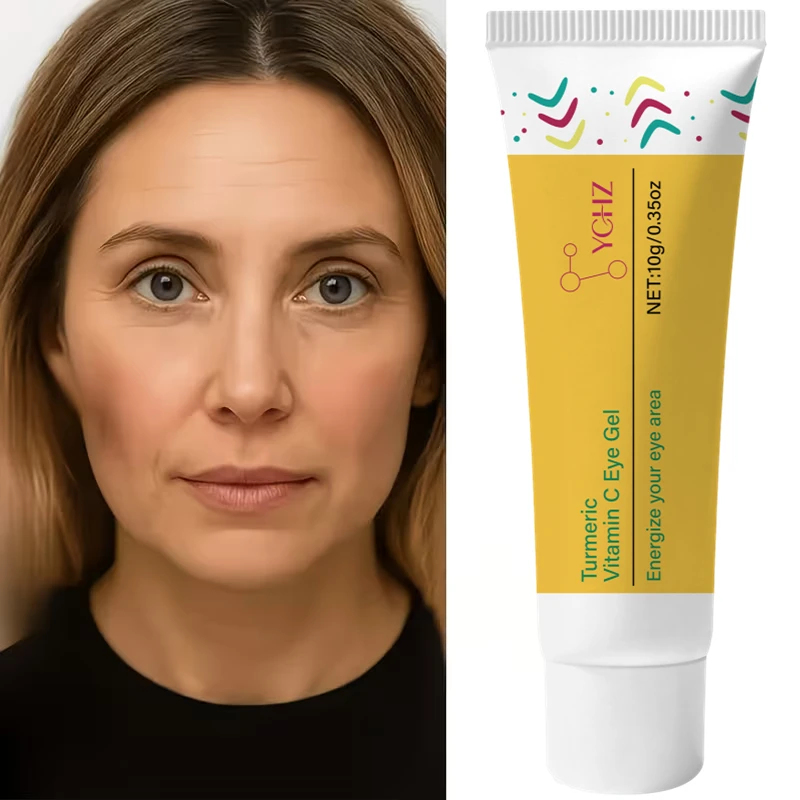 Turmeric Vitamin C Eye Cream, Containing Vitamin C and Glycerin, Revitalizes the Eyes, Makes Them Appear Younger, and Provides Anti-Aging Skin Care, Significantly Reducing Wrinkles, Fine Lines, Crow's Feet, Etc.