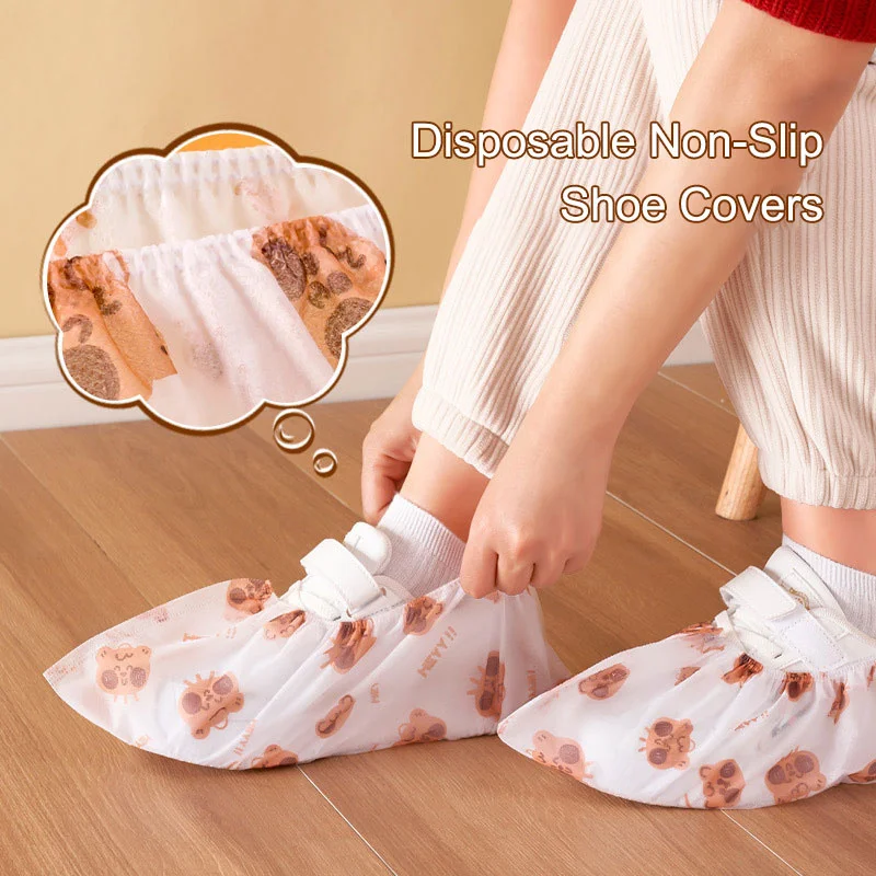 Disposable Non-Slip Shoe Covers, 10 Pack(5 Pairs) Tthicken Foot Booties Covers For Indoors