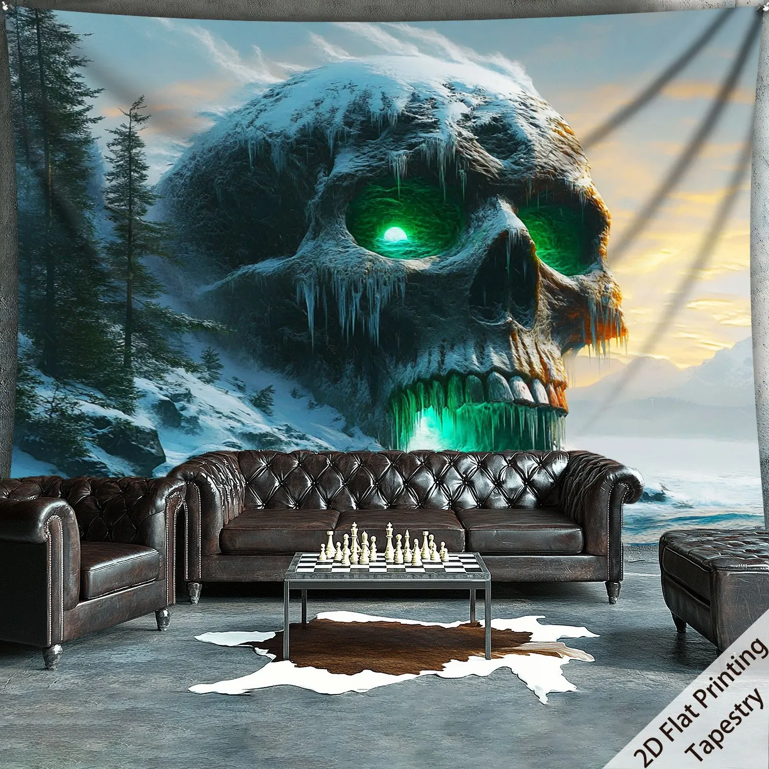 Skeleton Lake Snow Scenery Digital printing polyester wall tapestry suitable for use in living rooms bedrooms offices bars party