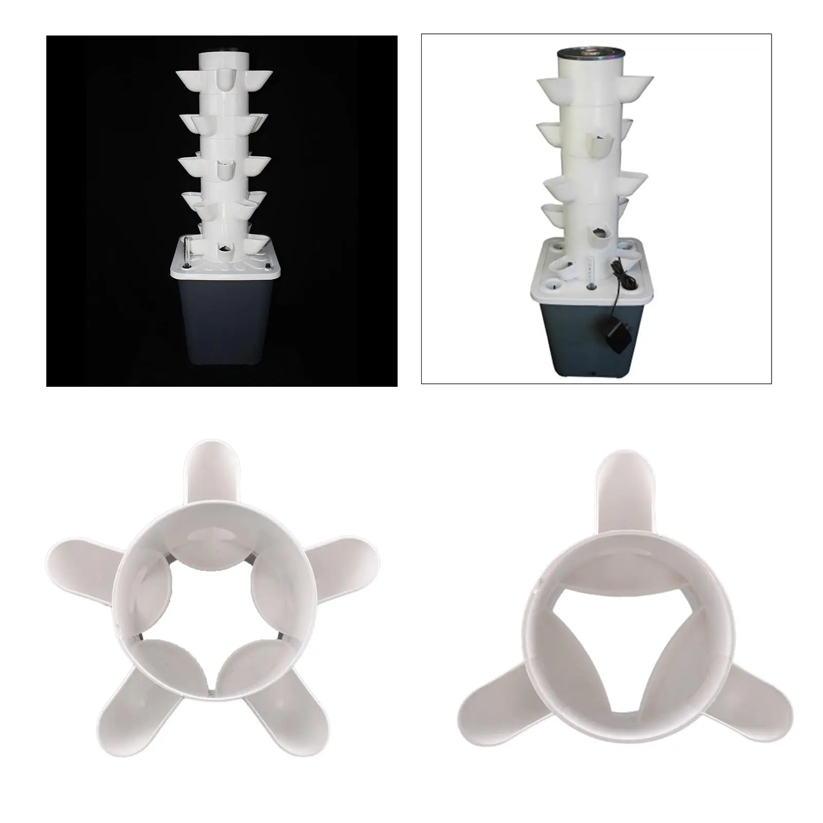 Plastic Vertical Planter Stackable Hydroponics Tower Efficient Vegetable Growing System for Urban Gardens