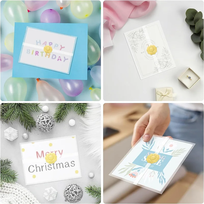 Wedding Invitations Wraps Set Include 100Pc Gold Self Adhesive Envelope Seal Stickers